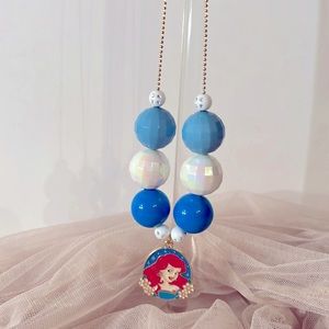 Princess Gum Ball Gold Tone Ball Chain Necklace